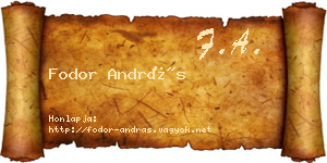 Fodor András névjegykártya